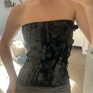 Black Sequin Embellished sleeveless Top